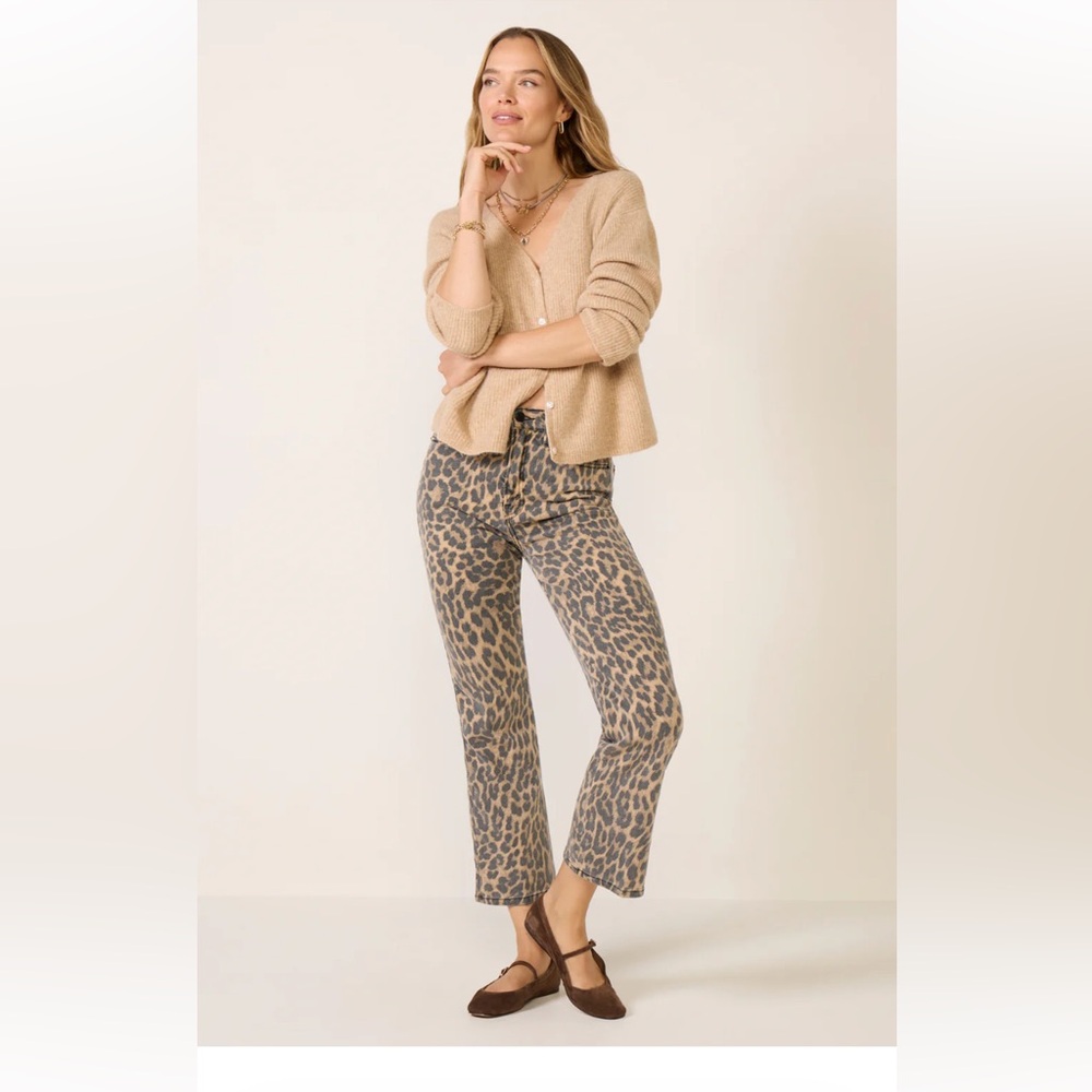 Good American Leopard Print Slim Jeans